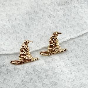Wizard Hat Stud Earrings, Metal Earrings, Wizard Studs, Novelty Earrings